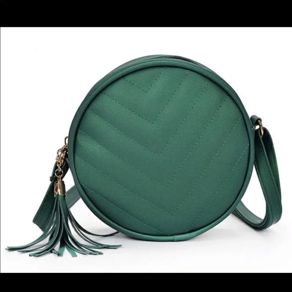 ROMWE Handbags - Emerald Green Round Crossbody Bag